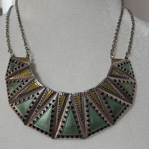 Artisan Green and Gold Statement Necklace